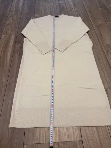 긴팔 니트 스웨터 원피스, 38 크림