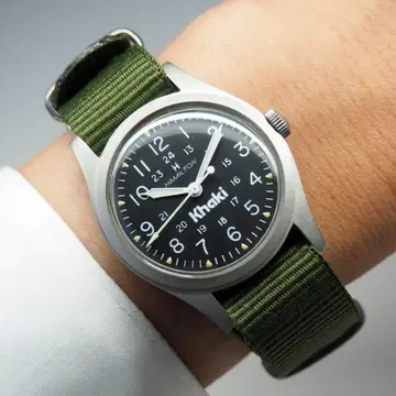 해밀턴 카키 수동 와인딩 구 로고 이탤릭 로고 남성용 R-S