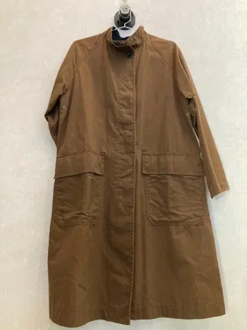 MHL WASHED WAXED COTTON 스탠드 카라 코트