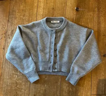 ZARA 그레이 크롭 가디건 S