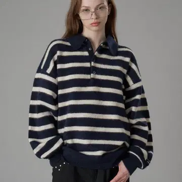 ONCILY 멀티 보더 소프트 터치 니트 폴로