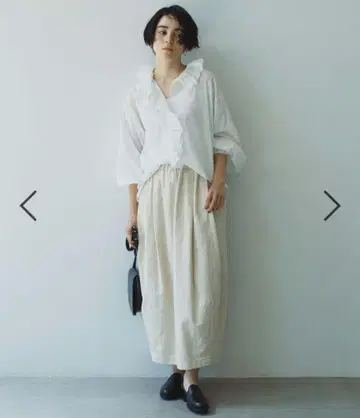 새상품 스튜디오 클립 내추럴 바이 클립 면 린넨 턱 코쿤 스커트