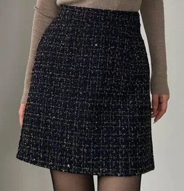 Louere 라메 팬시 트위드 미니 스커트 (인빵 포함)