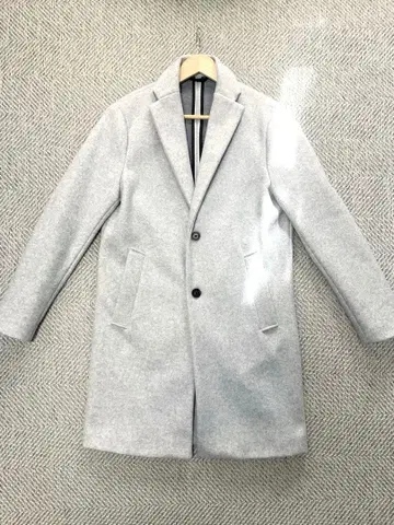 ZARA 라이트 그레이 체스터 코트 남성용 S 사이즈 38