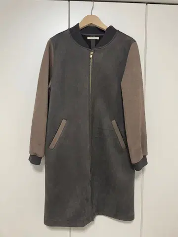 스웨이드풍 집업 코트