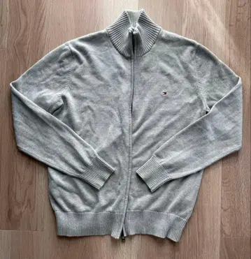 그레이 집업 니트 스웨터