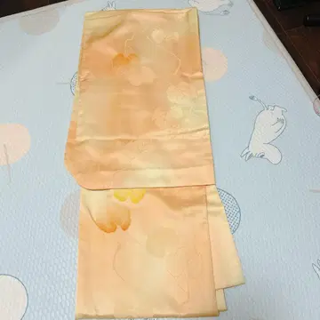 기모노 오렌지 계열 꽃무늬 코몬 단의