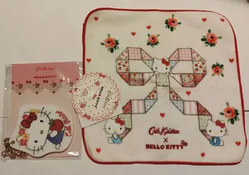 캐스키드슨 헬로키티 콜라보 거울 참 타월 손수건 세트