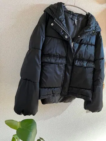 Heather 클리닝 완료 블랙 다운 자켓 퍼프 테드