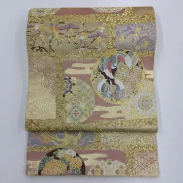 후쿠로 오비 육통 학 나비 소나무 꽃들 25M251f