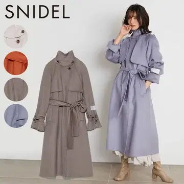 SNIDEL 우로코캐시미어 스탠드 카라 코트 MOC