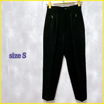 [빈티지] (S) 테이퍼드 팬츠 여성용 부직포 소재 무지 블랙
