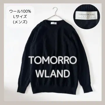 [ 스테디셀러 ] 루즈핏 투모로우랜드 울 100% 크루넥 니트 블랙 L