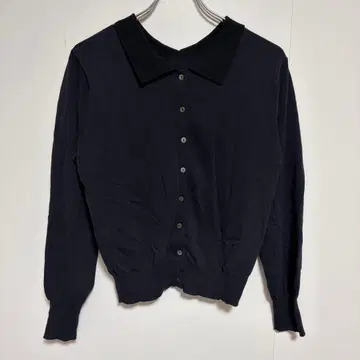 택 포함 새상품 슬로브 이에나 아이스 코튼 2way 폴로 칼라 네이비