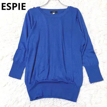 에스피에 긴팔 니트 풀오버 스웨터 상의 포인트 컬러 화려한 블루