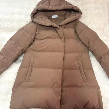 PLST 후드 부착 다운 코트 베이지 L