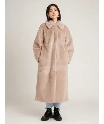 SNIDEL 퍼 스텐 칼라 롱 코트