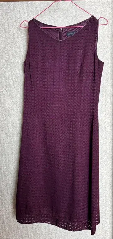 퍼플 슬리브리스 드레스