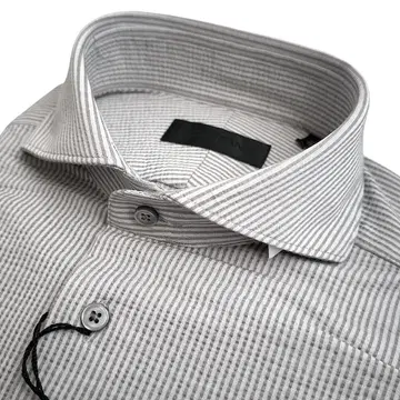 더반 긴팔 셔츠 드레스 셔츠 컷어웨이 시어서커 그레이 S