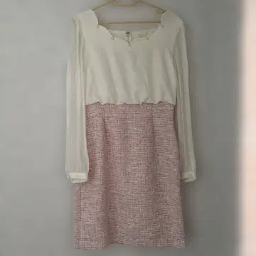 MIIA 비즈 장식 트위드 원피스