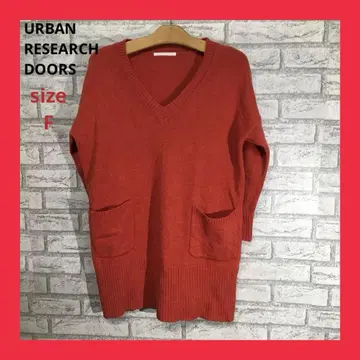 어반 리서치 도어즈 긴팔 니트 울 100% 여성용 F 레드