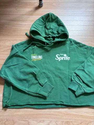 Sprite 로고 그린 컬러 후드 부착 후드티