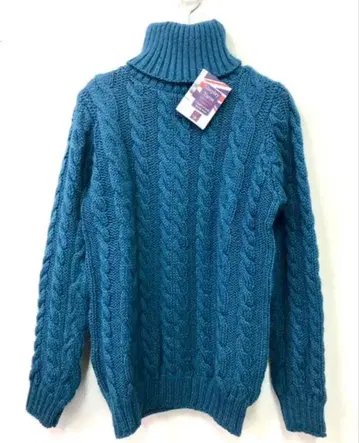 새상품 울 스웨터 영국제 터콰이즈 L 사이즈