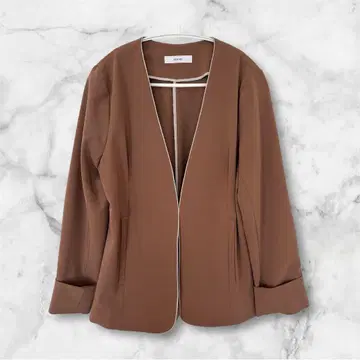 FENNEL 브라운 노카라 자켓