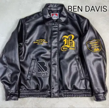 벤데이비스 가죽 자켓 블랙 L 와펜 블루종