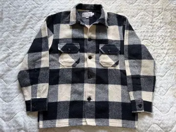 BEMIDJI 블록 체크 울 자켓 L 사이즈 베미지 화이트 블랙 계열