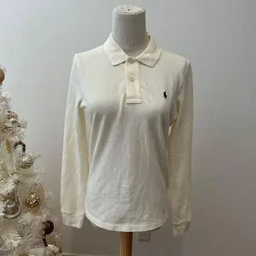 랄프 로렌 긴팔 피케 셔츠 화이트 L