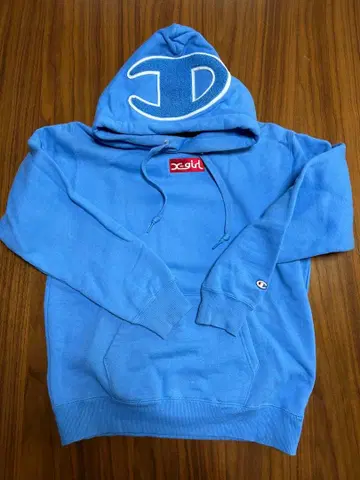 x-girl 챔피온 콜라보 후드티 M 사이즈 파랑