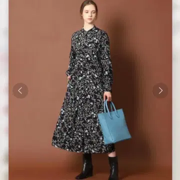 새상품급 드리스타리아 꽃무늬 긴팔 롱 원피스 36 플라워 프린트 A라인