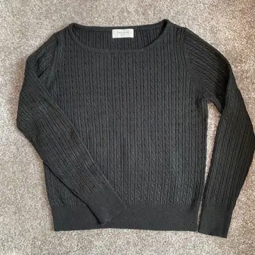 OPAQUE.CLIP 블랙 얇은 소재 스웨터 [ S ] 케이블 니트