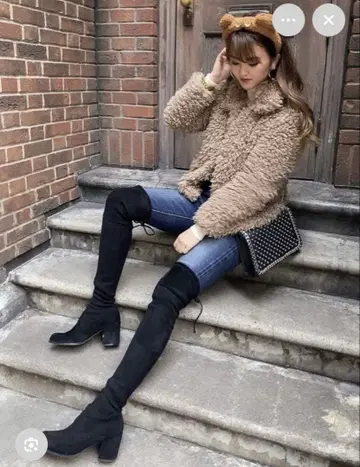 rienda 리엔다 니하이 부츠 스웨이드 S