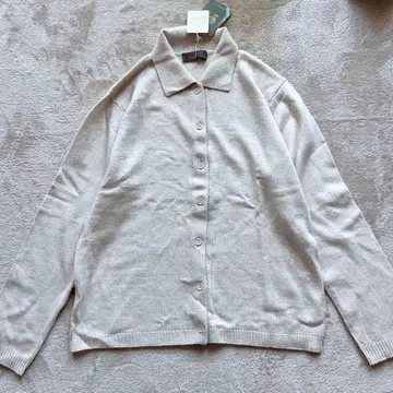 미사용 [캐시미어 실크] Glorious 카라 부착 가디건 M