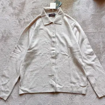 미사용 [캐시미어 실크] Glorious 카라 부착 가디건 M