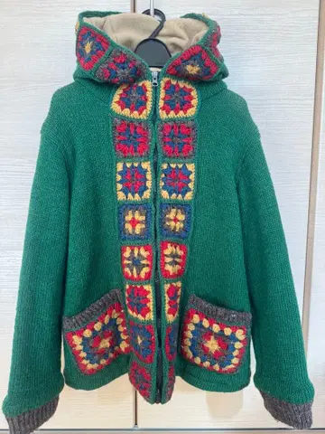 티티카카 니트 후드 부착 자켓