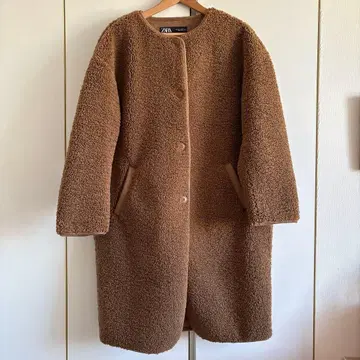 ZARA 보아 자켓 브라운