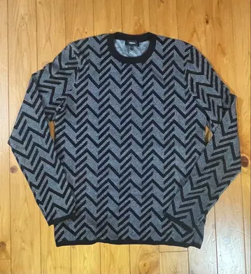 띠어리 니트 S 올 패턴 그레이 블랙 44 레이온 골프 46