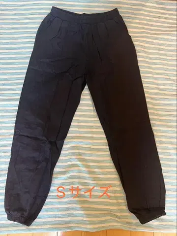 현품 한정 블랙 S 조거 팬츠 남성용 여성용 루즈핏 통기성