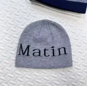 로고 니트 모자 그레이 비니