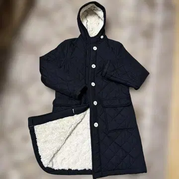 트래디셔널 웨더웨어 퀼팅 코트 보아 안감 사이즈 38 네이비