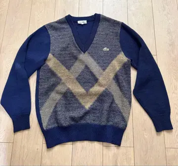 LACOSTE 니트 v넥 네이비