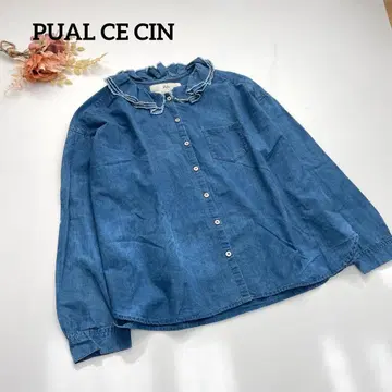 PUAL CE CIN 퓨어세신 프릴 칼라 블라우스 코튼 100