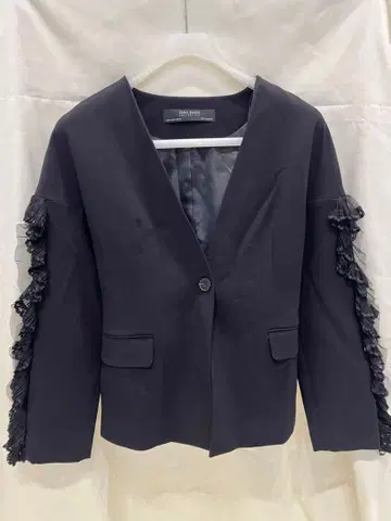 ZARA BASIC 노카라 자켓 블랙