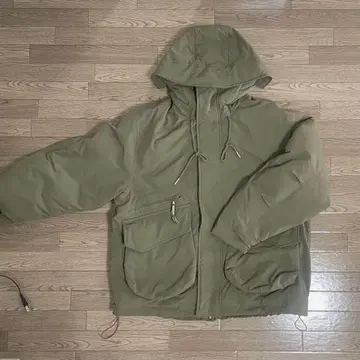 PLANET MUSIC 후드 부착 다운 자켓 L 올리브 그린
