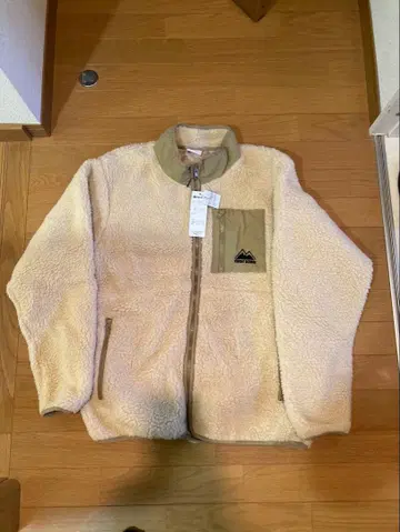 새상품 FIRST DOWN 보아 플리스 자켓 XL 크림/베이지