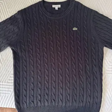 Lacoste 다크 그레이 케이블 니트 스웨터