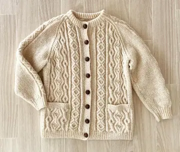 아이보리 케이블 짜임 아란 니트 가디건 긴팔